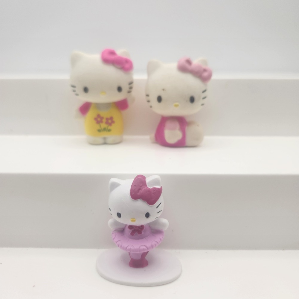 Lot of 3 rare Hello Kitty 2" Mini Figures HTF Official Sanrio